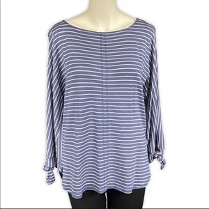 Mello Day Blue Striped Dolman Top